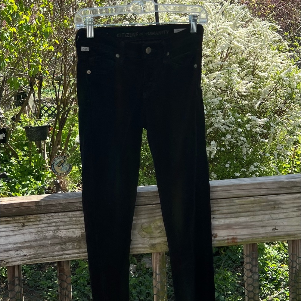 Citizens of Humanity Avedon Skinny Leg Low Rise Black Cord Size 25 Preowned